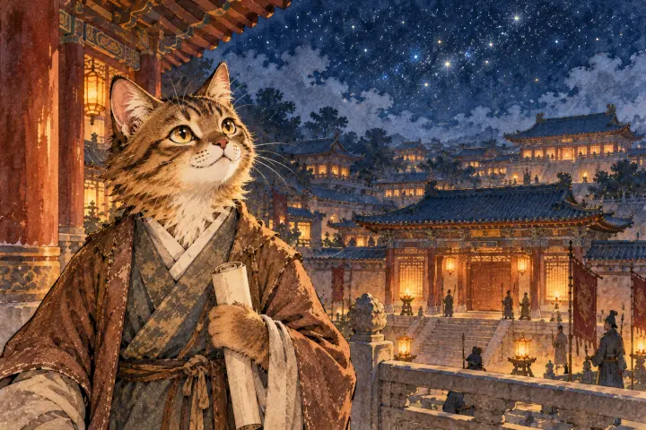 繁星临照宫殿重重门户，杜甫夜宿官署