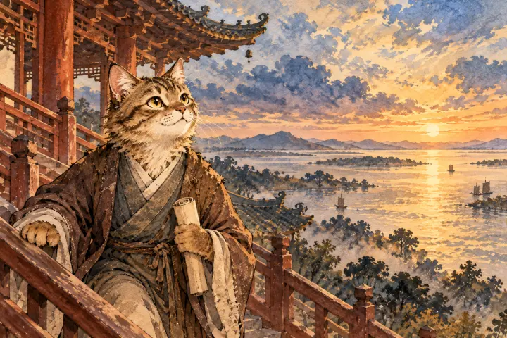 晚年的杜甫登上岳阳楼，终于亲眼看见洞庭湖