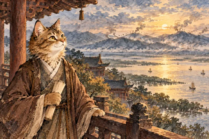 杜甫遥望北方关山，远处战事的烽烟隐约可见