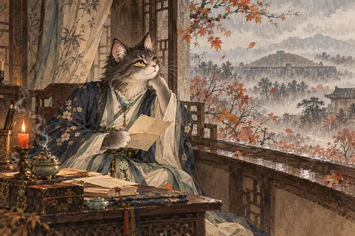 茂陵秋雨濛濛，病中的李商隐猫倚窗读旧信