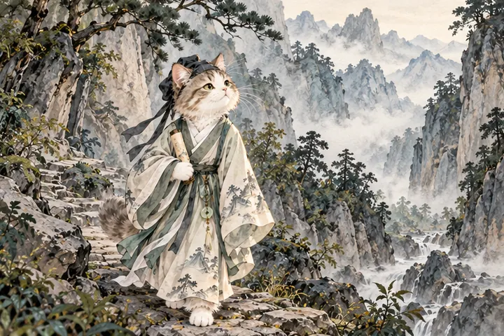王维猫独行幽深空山，四周不见人影
