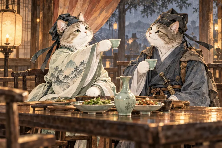送别席上王维猫举杯劝友人再饮一杯