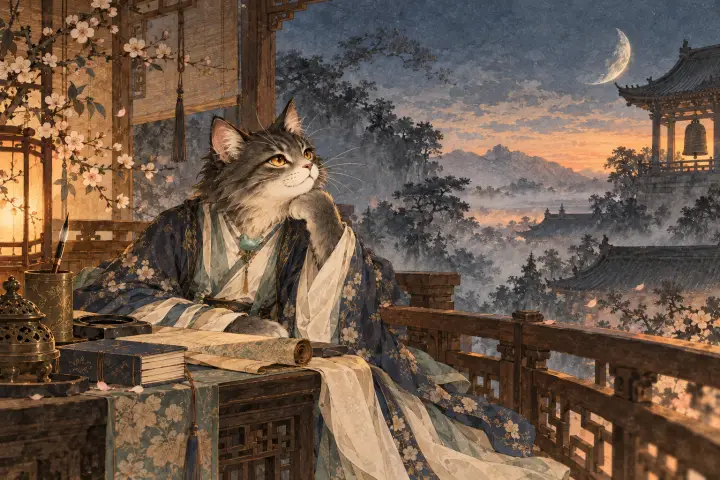 五更将晓，斜月挂在楼边，李商隐猫听见远处钟声