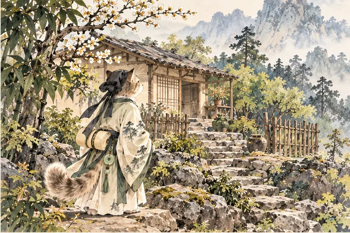 王维猫回到终南山脚下的辋川居所